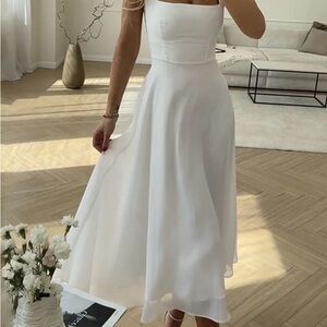 Women's Black Square Neck A-Line Dress